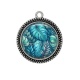 Pendentif Cabochon Argent - feuille