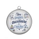 Pendentif Cabochon Argent - une super auxiliaire de crèche