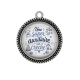 Pendentif Cabochon Argent - une super auxiliaire de crèche