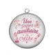 Pendentif Cabochon Argent - une super auxiliaire de crèche