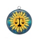 Pendentif Cabochon Argent - signe astrologie