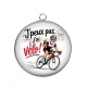 Pendentif Cabochon Argent - j'peux pas j'ai vélo