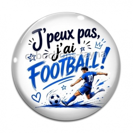 Cabochon Verre - j'peux pas j'ai football