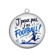 Pendentif Cabochon Argent - j'peux pas j'ai football