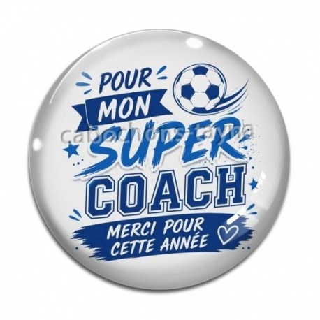 Cabochon Verre - pour mon super coach merci pour cette année