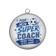 Pendentif Cabochon Argent - pour mon super coach merci pour cette année