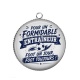 Pendentif Cabochon Argent - pour un formidable entraineur foot un jour foot toujours