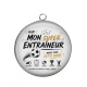 Pendentif Cabochon Argent - pour mon super entraineur