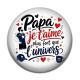 Cabochon Résine - papa je t'aime plus fort que l'univers