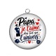 Pendentif Cabochon Argent - papa je t'aime plus fort que l'univers