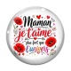 Cabochon Verre - maman je t'aime plus fort que l'univers