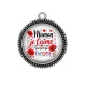Pendentif Cabochon Argent - maman je t'aime plus fort que l'univers