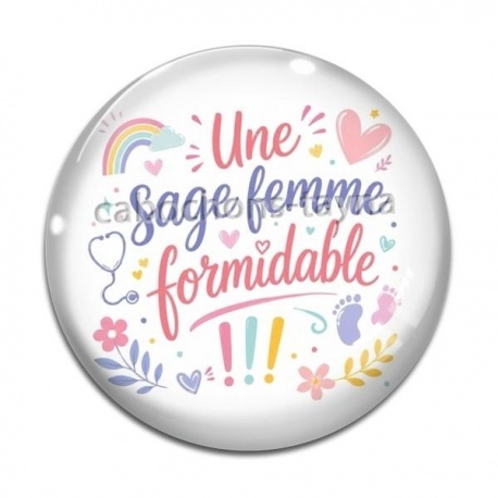Cabochon Verre - une sage femme formidable