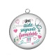 Pendentif Cabochon Argent - une aide soignante formidable