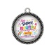 Pendentif Cabochon Argent - une super nounou merci pour cette merveilleuse année