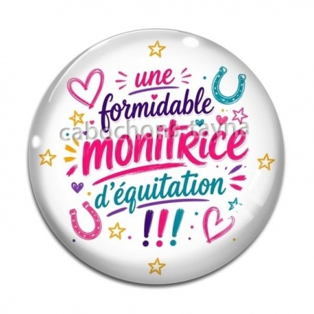 Cabochon Verre - une formidable monitrice d'équitation