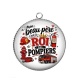Pendentif Cabochon Argent - mon beau père c'est le roi des pompiers