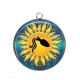 Pendentif Cabochon Argent - signe astrologie