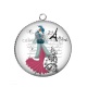 Pendentif Cabochon Argent - femme à paris