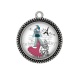 Pendentif Cabochon Argent - femme à paris