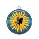 Pendentif Cabochon Argent - signe astrologie