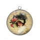 Pendentif Cabochon Argent - femme ancienne