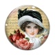 Cabochon Verre - femme ancienne