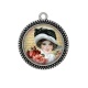 Pendentif Cabochon Argent - femme ancienne