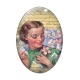 Cabochon Verre Ovale - femme ancienne