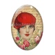 Cabochon Verre Ovale - femme ancienne