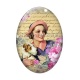 Cabochon Verre Ovale - femme ancienne