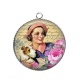 Pendentif Cabochon Argent - femme ancienne