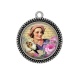 Pendentif Cabochon Argent - femme ancienne