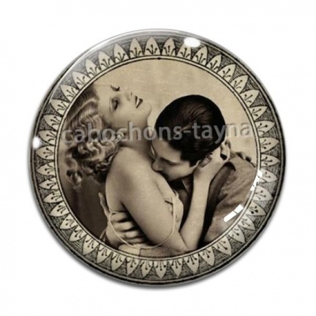 Cabochon Verre - femme ancienne