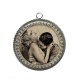 Pendentif Cabochon Argent - femme ancienne