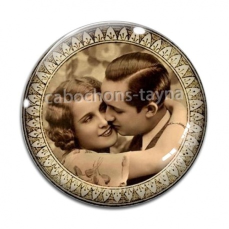 Cabochon Verre - femme ancienne