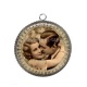Pendentif Cabochon Argent - femme ancienne