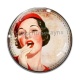 Cabochon Verre - femme ancienne