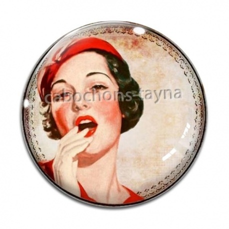 Cabochon Verre - femme ancienne