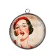 Pendentif Cabochon Argent - femme ancienne
