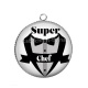 Pendentif Cabochon Argent - super chef