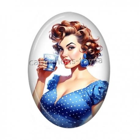 Cabochon Résine Ovale - pin up