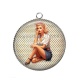 Pendentif Cabochon Argent - pin up