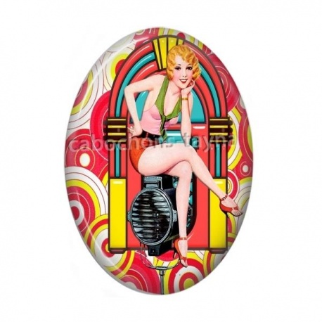 Cabochon Résine Ovale - pin up