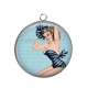 Pendentif Cabochon Argent - pin up