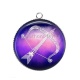 Pendentif Cabochon Argent - signe astrologie