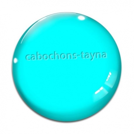 Cabochon Verre - fond turquoise
