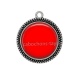 Pendentif Cabochon Argent - fond rouge
