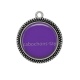 Pendentif Cabochon Argent - fond violet