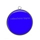 Pendentif Cabochon Argent - fond bleu